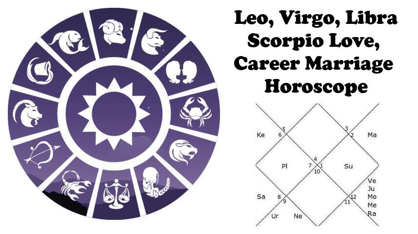 Leo, Virgo, Libra, scorpio love career, marriage horoscope astrology