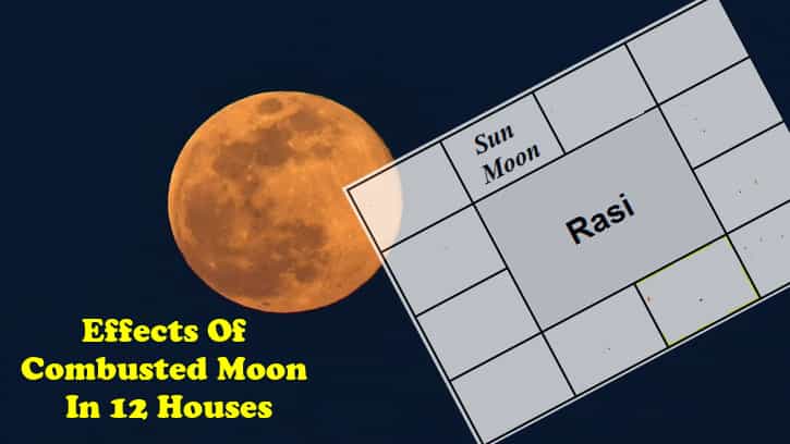 Moon Combustion Astrology In 1st 2nd 3rd 4,5,6,7,8,9,10,11,12th Houses